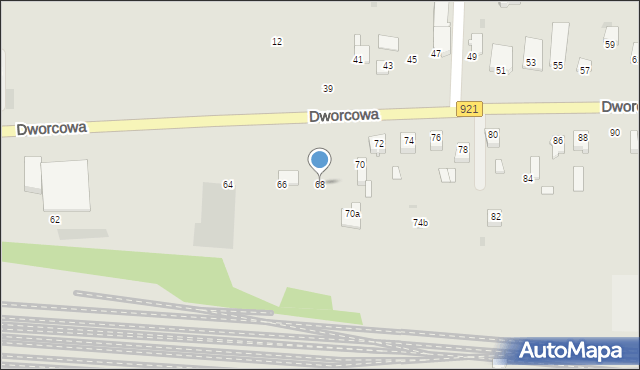 Knurów, Dworcowa, 68, mapa Knurów