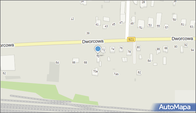 Knurów, Dworcowa, 70, mapa Knurów
