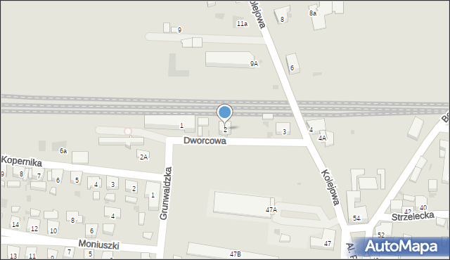 Kobylin, Dworcowa, 2, mapa Kobylin