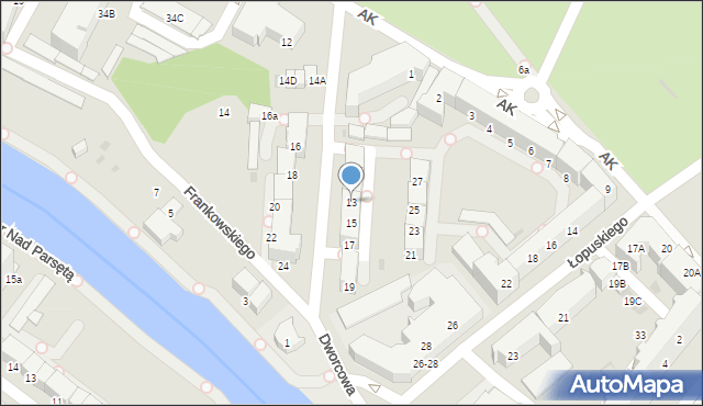 Kołobrzeg, Dworcowa, 13, mapa Kołobrzegu