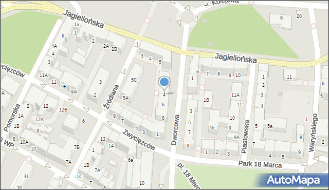 Kołobrzeg, Dworcowa, 4, mapa Kołobrzegu