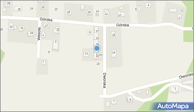 Konary, Dworska, 21, mapa Konary