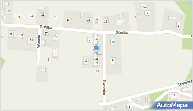 Konary, Dworska, 27, mapa Konary