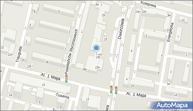 Konin, Dworcowa, 15c, mapa Konina