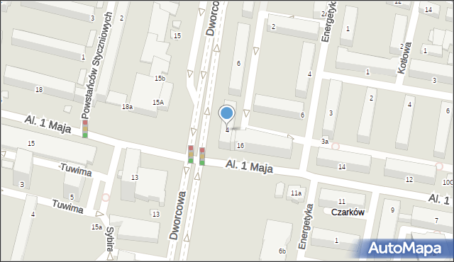 Konin, Dworcowa, 4, mapa Konina