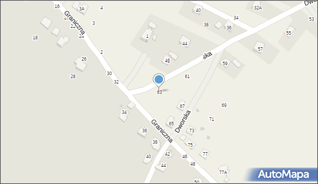 Korczyna, Dworska, 63, mapa Korczyna