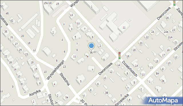 Kórnik, Dworcowa, 9c, mapa Kórnik