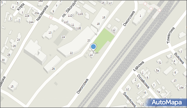 Kościan, Dworcowa, 14B, mapa Kościan