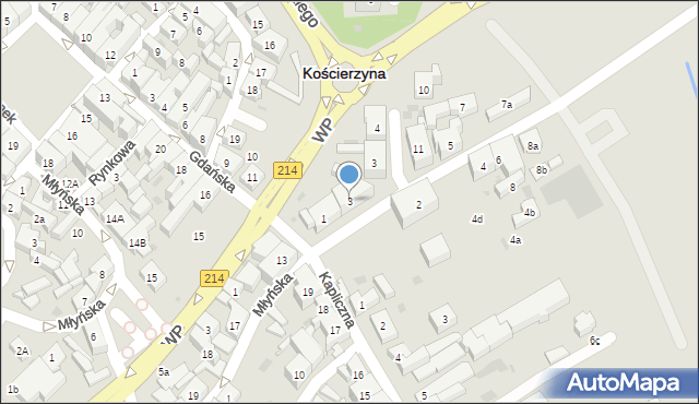 Kościerzyna, Dworcowa, 3, mapa Kościerzyna