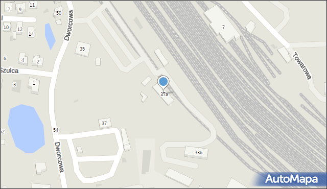 Kościerzyna, Dworcowa, 37a, mapa Kościerzyna