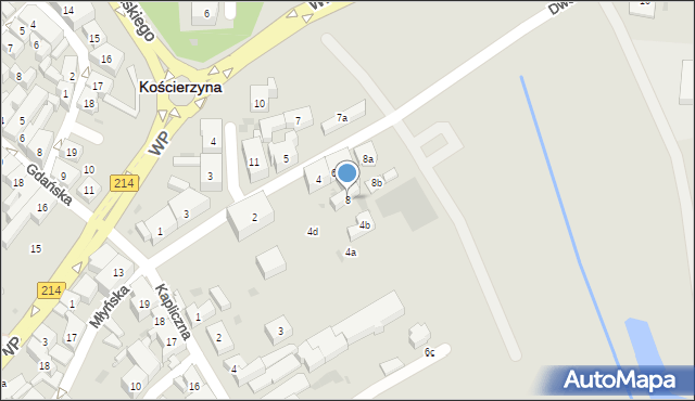 Kościerzyna, Dworcowa, 8, mapa Kościerzyna