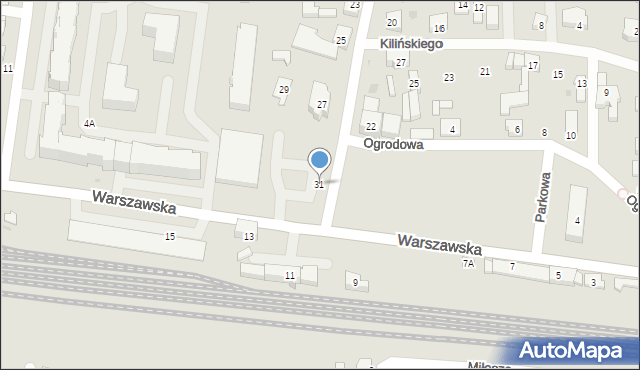 Kostrzyn, Dworcowa, 31, mapa Kostrzyn