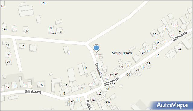 Koszanowo, Dworska, 4, mapa Koszanowo