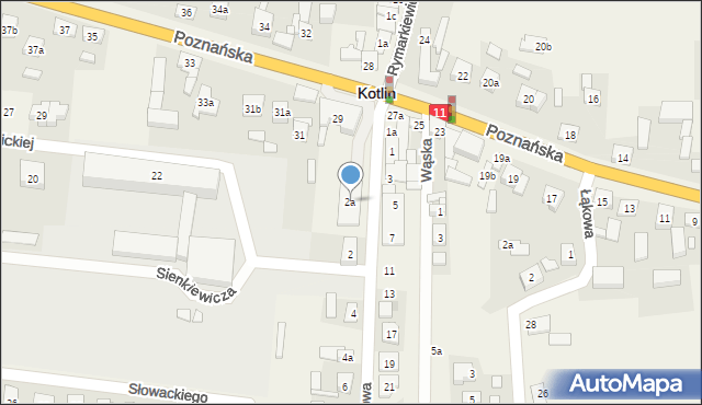 Kotlin, Dworcowa, 2a, mapa Kotlin