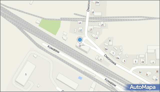 Kowalew, Dworcowa, 10, mapa Kowalew
