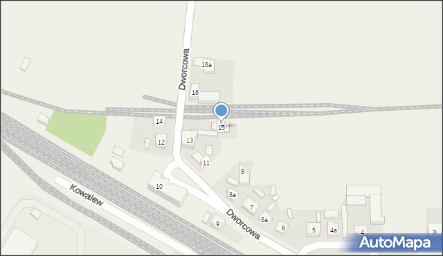 Kowalew, Dworcowa, 15, mapa Kowalew