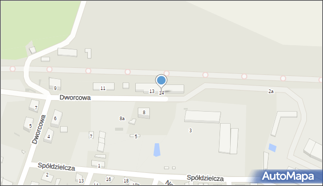 Kożuchów, Dworcowa, 14, mapa Kożuchów