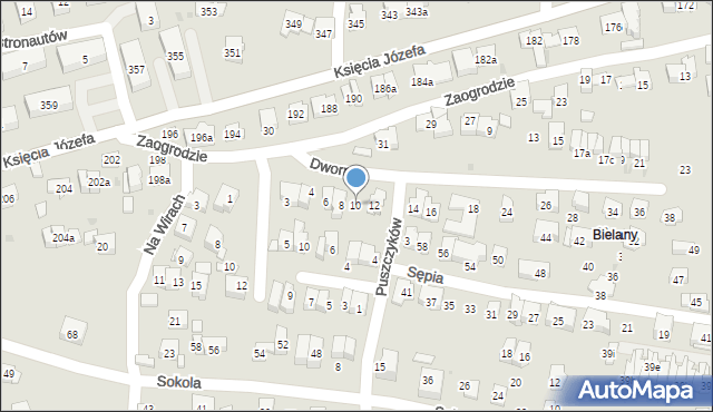 Kraków, Dworna, 10, mapa Krakowa