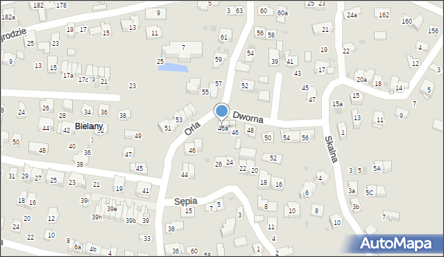 Kraków, Dworna, 46a, mapa Krakowa