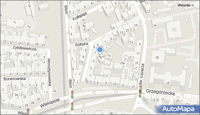 Kraków, Dwernickiego Józefa, gen., 7a, mapa Krakowa