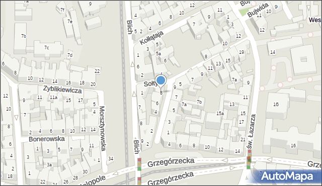 Kraków, Dwernickiego Józefa, gen., 8, mapa Krakowa