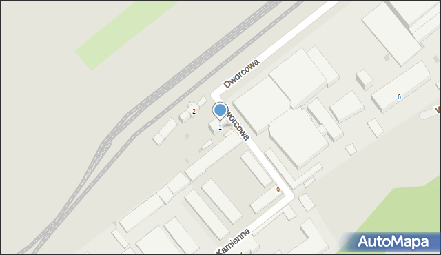 Krapkowice, Dworcowa, 1, mapa Krapkowice