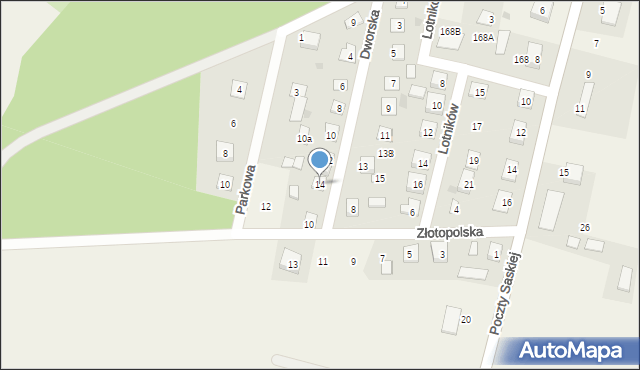 Kroczewo, Dworska, 14, mapa Kroczewo