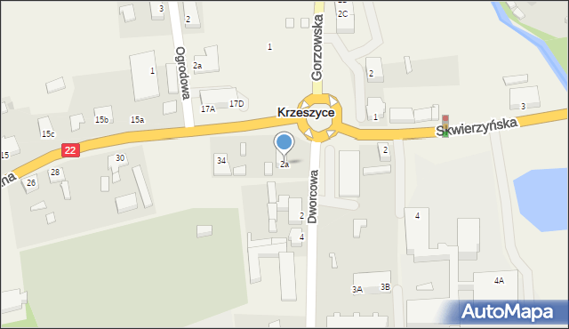 Krzeszyce, Dworcowa, 2a, mapa Krzeszyce