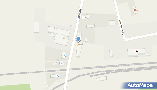 Kunowice, Dworcowa, 19, mapa Kunowice