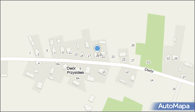 Łabędziów, Dwór, 19, mapa Łabędziów