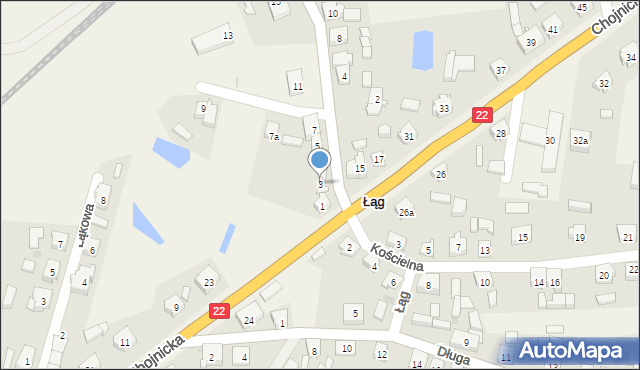Łąg, Dworcowa, 3, mapa Łąg