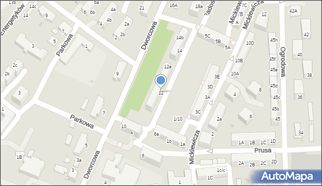 Łaziska Górne, Dworcowa, 12, mapa Łaziska Górne