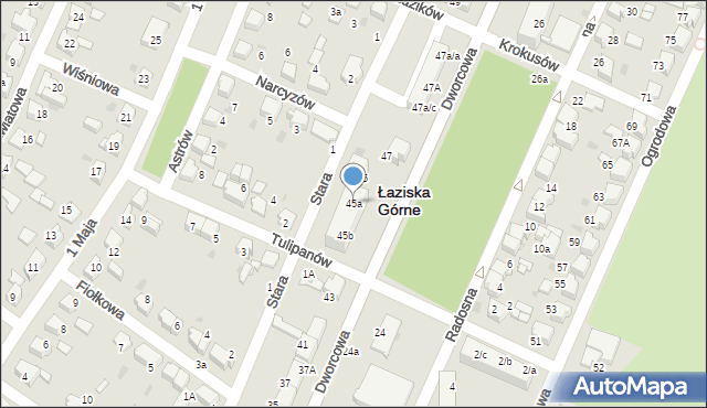 Łaziska Górne, Dworcowa, 45a, mapa Łaziska Górne