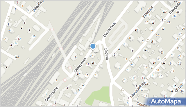 Łazy, Dworcowa, 24, mapa Łazy