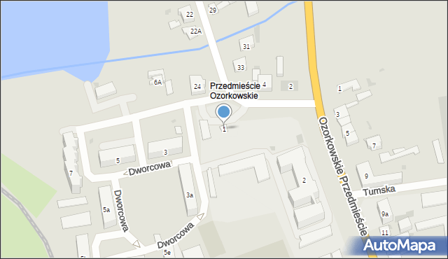 Łęczyca, Dworcowa, 1, mapa Łęczyca