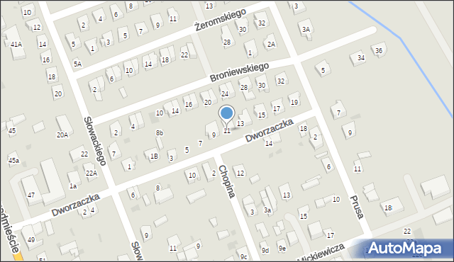 Łęczyca, Dworzaczka Józefa, 11, mapa Łęczyca