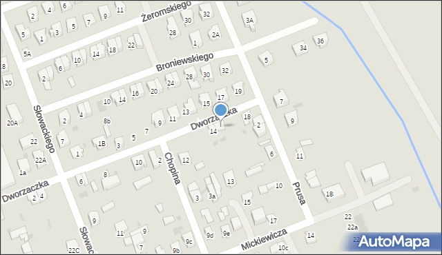 Łęczyca, Dworzaczka Józefa, 16, mapa Łęczyca