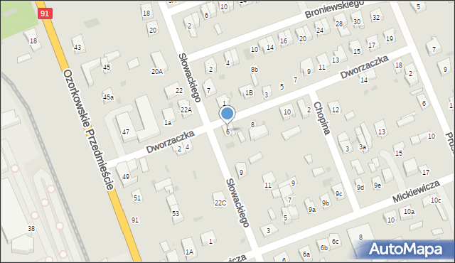 Łęczyca, Dworzaczka Józefa, 6, mapa Łęczyca