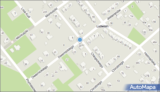 Legionowo, Dwernickiego Józefa, gen., 13, mapa Legionowo
