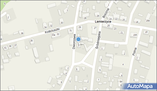 Lemierzyce, Dworcowa, 3, mapa Lemierzyce