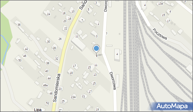 Lipa, Dworcowa, 9, mapa Lipa