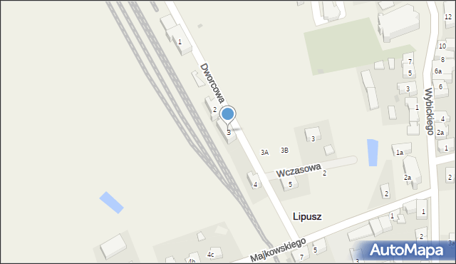 Lipusz, Dworcowa, 3, mapa Lipusz