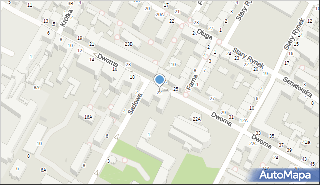Łomża, Dworna, 22, mapa Łomży