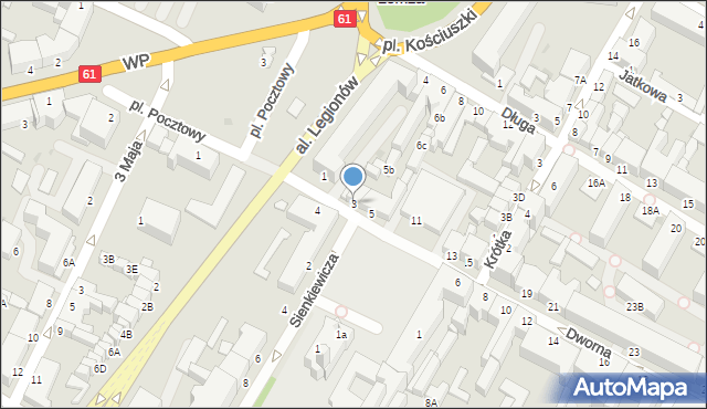 Łomża, Dworna, 3, mapa Łomży