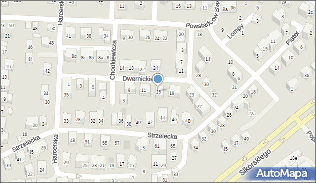 Lublin, Dwernickiego Józefa, gen., 15, mapa Lublina