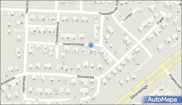 Lublin, Dwernickiego Józefa, gen., 19, mapa Lublina