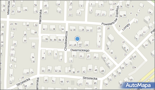 Lublin, Dwernickiego Józefa, gen., 20, mapa Lublina