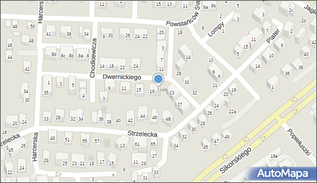 Lublin, Dwernickiego Józefa, gen., 21, mapa Lublina