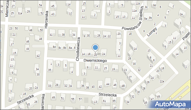 Lublin, Dwernickiego Józefa, gen., 22, mapa Lublina