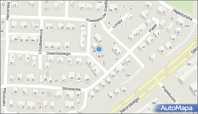 Lublin, Dwernickiego Józefa, gen., 30, mapa Lublina